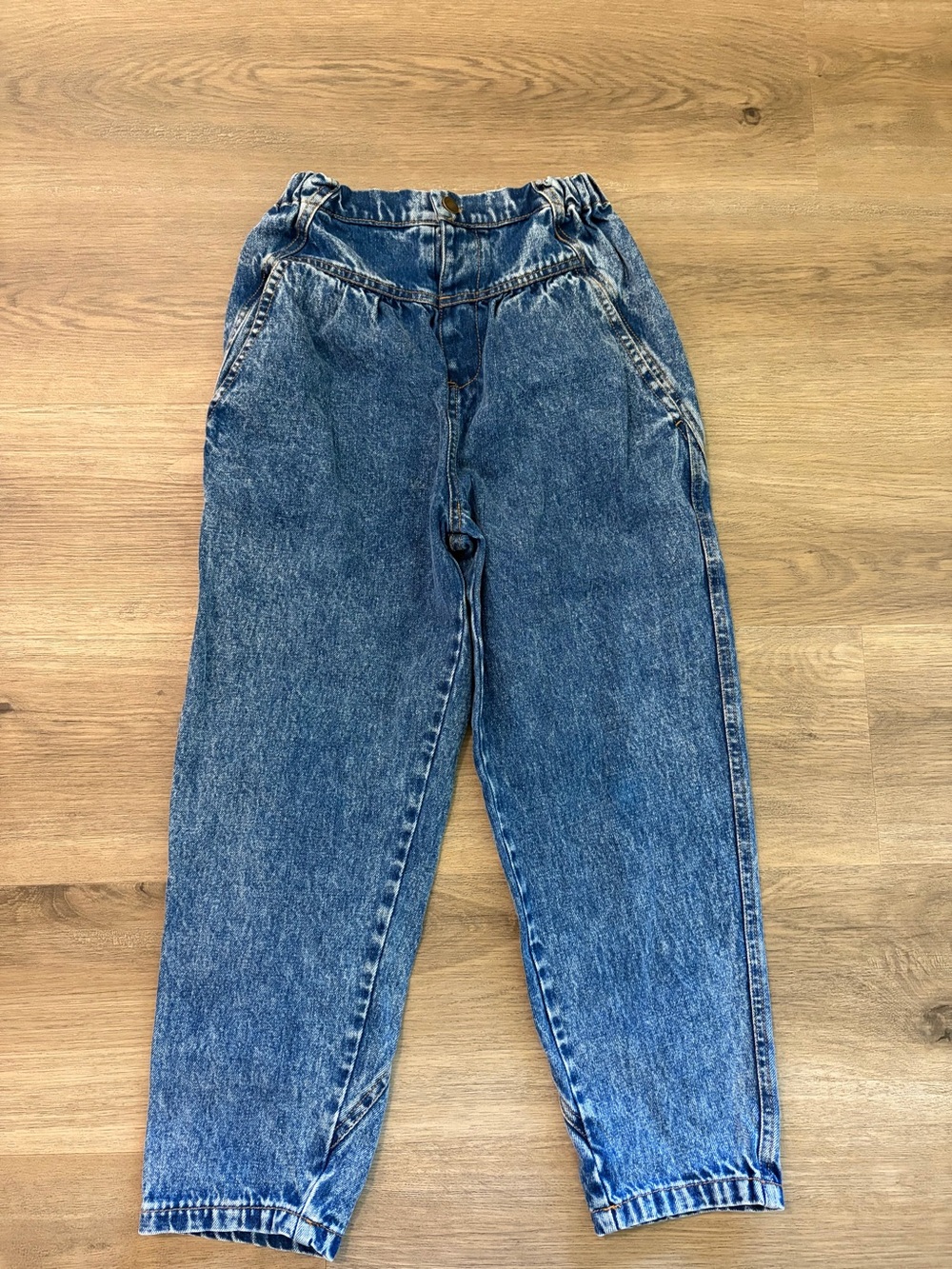 Kids Blue Elastic-Waist Denim Jeans